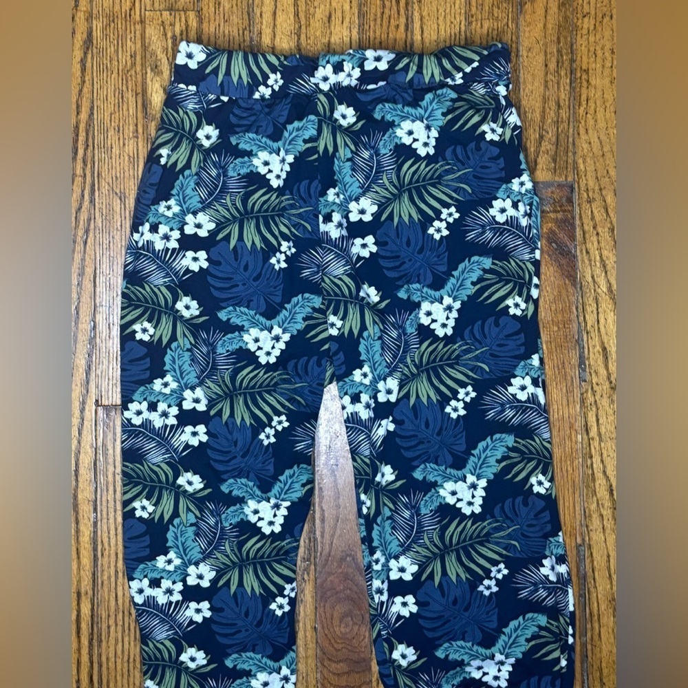 Womens Tommy Bahama Hawaiian Cropped Jogger Pajama Pants Small Soft Tropical
